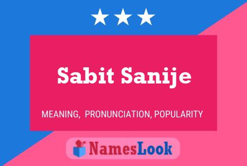 ملصق اسم Sabit Sanije