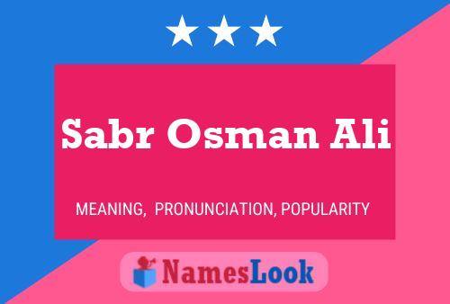 ملصق اسم Sabr Osman Ali