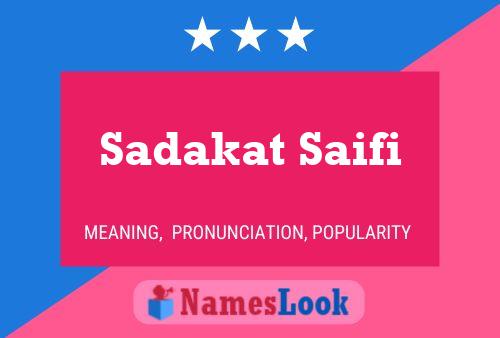 ملصق اسم Sadakat Saifi