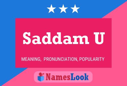 ملصق اسم Saddam U