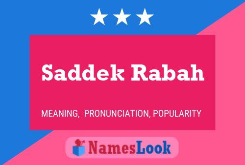 ملصق اسم Saddek Rabah