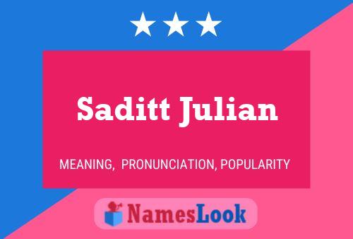 ملصق اسم Saditt Julian