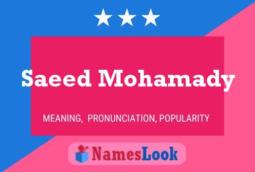 ملصق اسم Saeed Mohamady