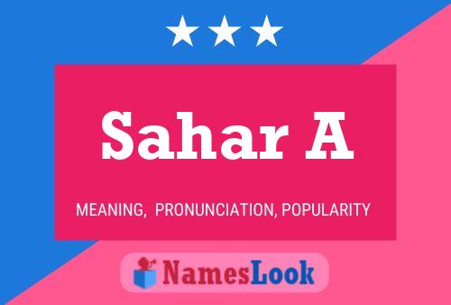 ملصق اسم Sahar A