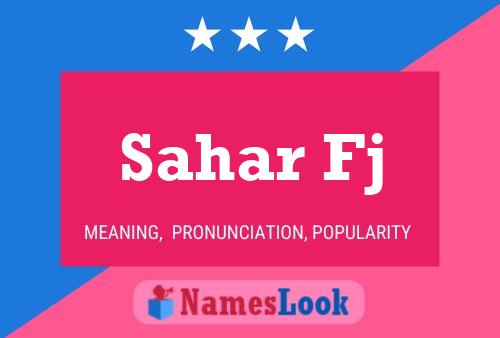 ملصق اسم Sahar Fj