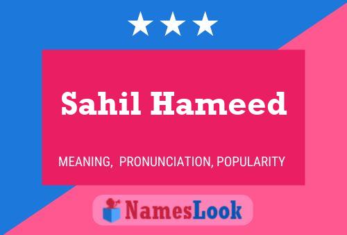 ملصق اسم Sahil Hameed