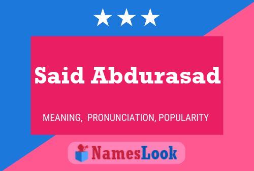 ملصق اسم Said Abdurasad