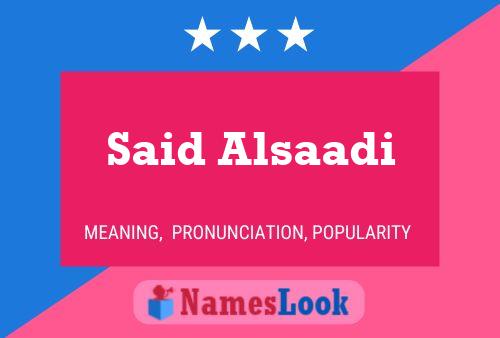 ملصق اسم Said Alsaadi