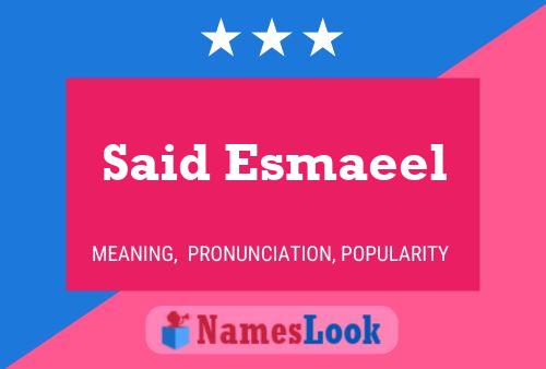 ملصق اسم Said Esmaeel