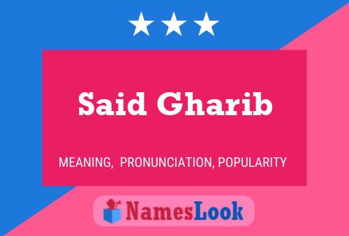 ملصق اسم Said Gharib