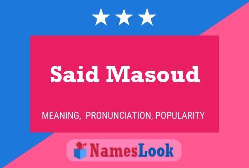 ملصق اسم Said Masoud