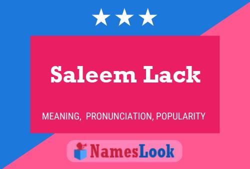 ملصق اسم Saleem Lack