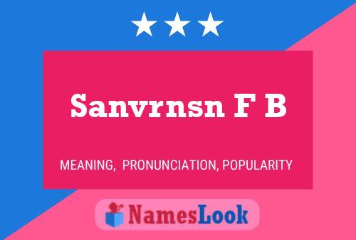 ملصق اسم Sanvrnsn F B