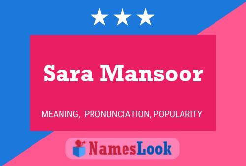 ملصق اسم Sara Mansoor