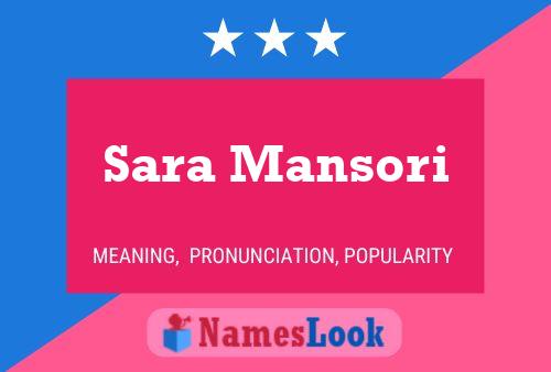 ملصق اسم Sara Mansori