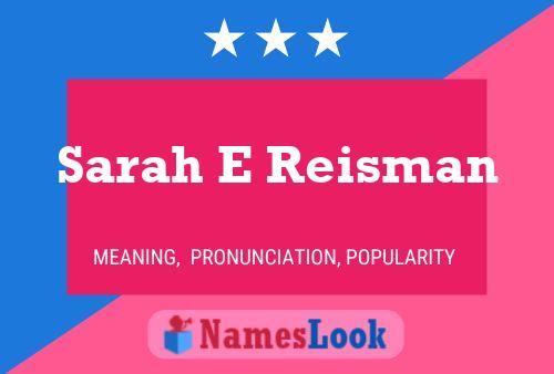 ملصق اسم Sarah E Reisman