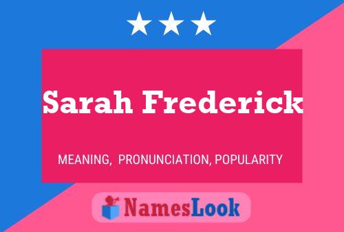 ملصق اسم Sarah Frederick