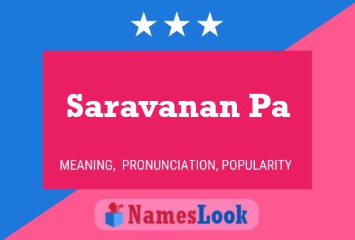 ملصق اسم Saravanan Pa