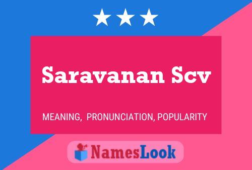 ملصق اسم Saravanan Scv