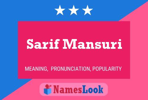 ملصق اسم Sarif Mansuri