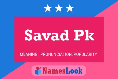 ملصق اسم Savad Pk