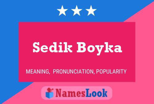 ملصق اسم Sedik Boyka