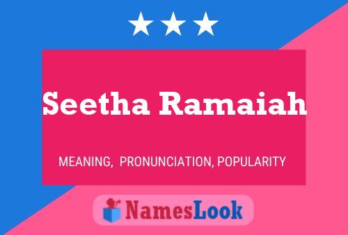 ملصق اسم Seetha Ramaiah