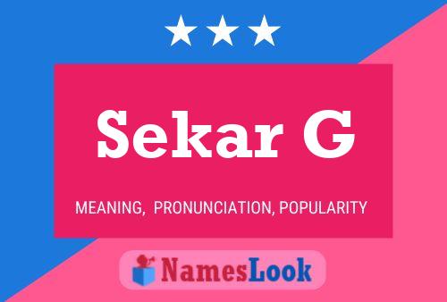 ملصق اسم Sekar G