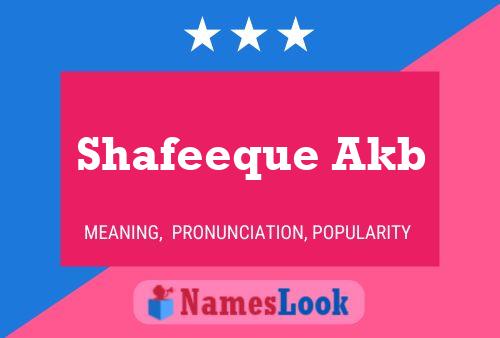 ملصق اسم Shafeeque Akb