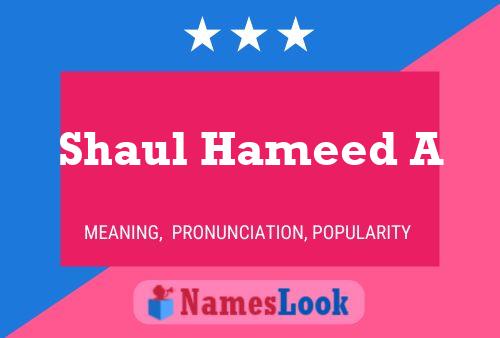 ملصق اسم Shaul Hameed A