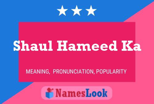 ملصق اسم Shaul Hameed Ka