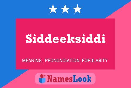 ملصق اسم Siddeeksiddi