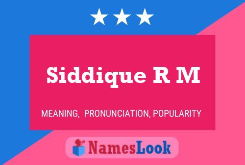 ملصق اسم Siddique R M