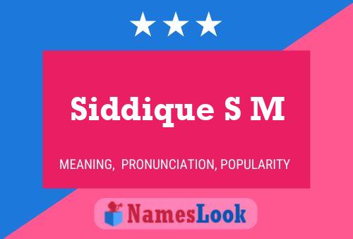 ملصق اسم Siddique S M