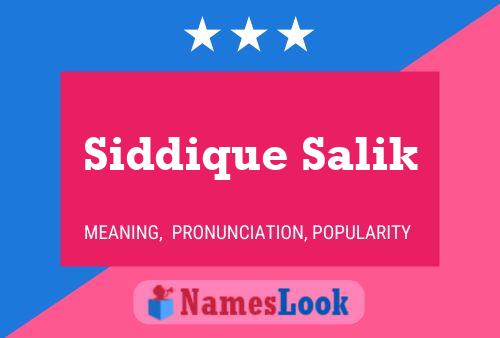 ملصق اسم Siddique Salik