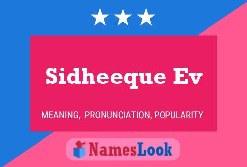 ملصق اسم Sidheeque Ev