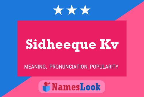 ملصق اسم Sidheeque Kv