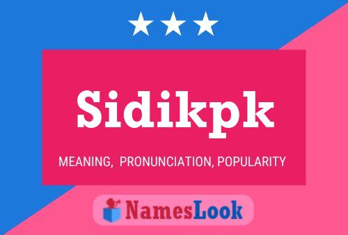 ملصق اسم Sidikpk