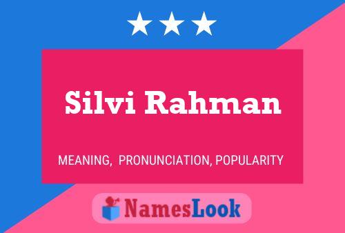 ملصق اسم Silvi Rahman