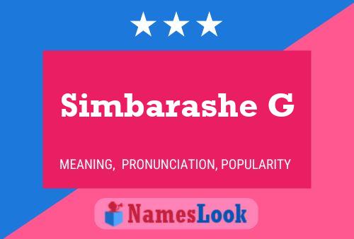 ملصق اسم Simbarashe G