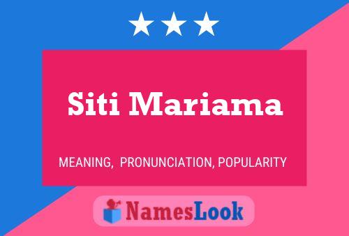 ملصق اسم Siti Mariama