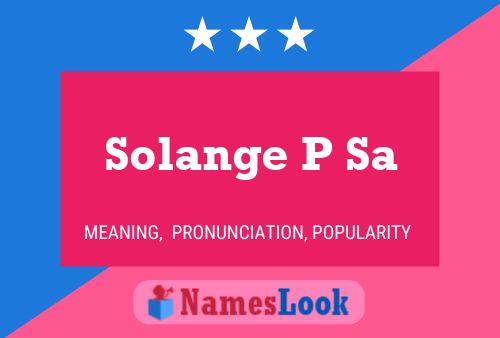 ملصق اسم Solange P Sa