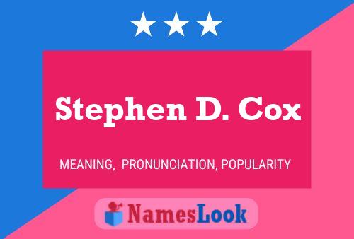 ملصق اسم Stephen D. Cox