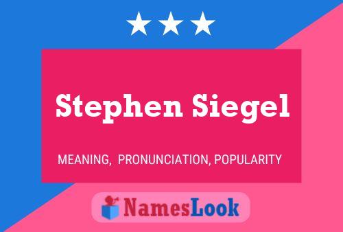 ملصق اسم Stephen Siegel