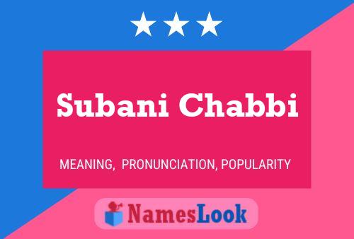 ملصق اسم Subani Chabbi