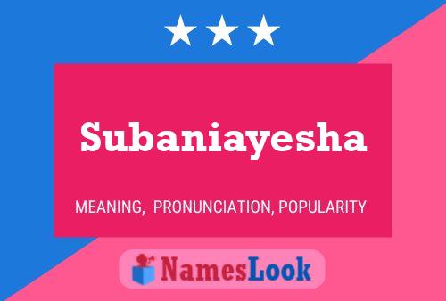 ملصق اسم Subaniayesha