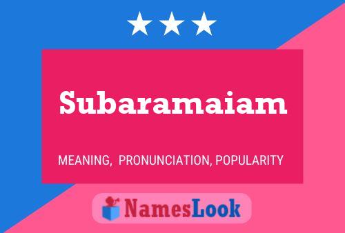 ملصق اسم Subaramaiam