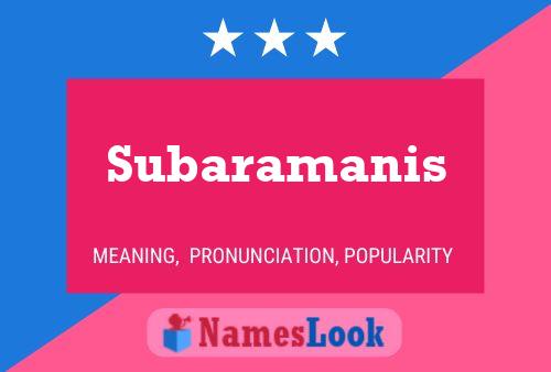 ملصق اسم Subaramanis