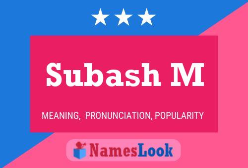 ملصق اسم Subash M