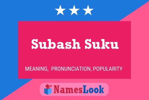 ملصق اسم Subash Suku